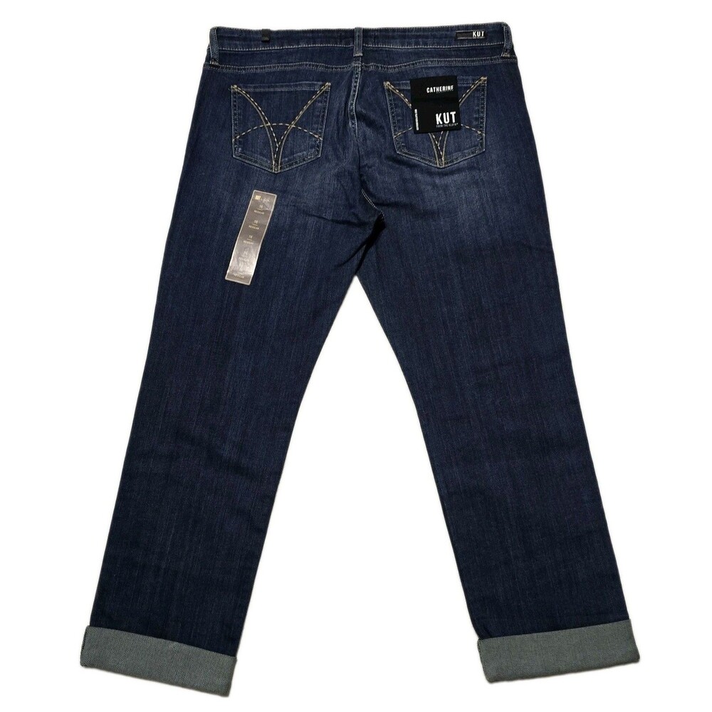 NWT KUT From The Kloth Women's Sz 16 Catherine Boyfriend Jeans Indigo Blue Pants